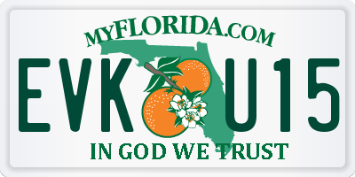 FL license plate EVKU15
