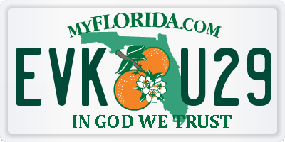 FL license plate EVKU29