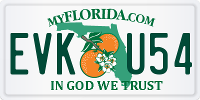 FL license plate EVKU54