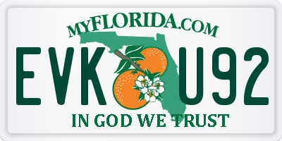 FL license plate EVKU92