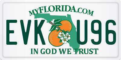 FL license plate EVKU96