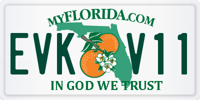FL license plate EVKV11