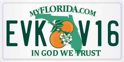 FL license plate EVKV16