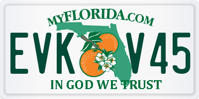 FL license plate EVKV45