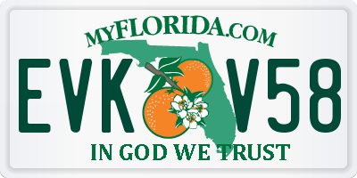 FL license plate EVKV58