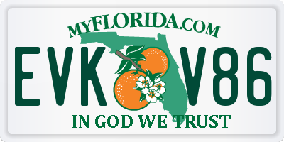FL license plate EVKV86