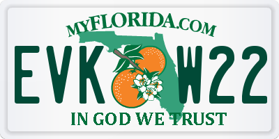 FL license plate EVKW22
