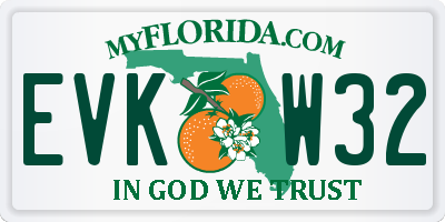 FL license plate EVKW32