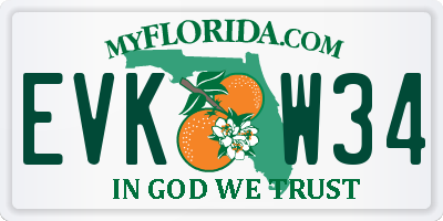 FL license plate EVKW34
