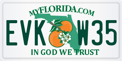 FL license plate EVKW35
