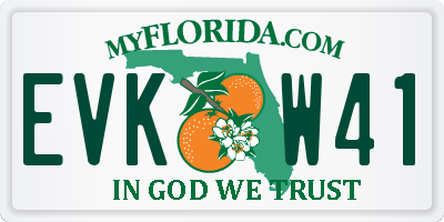 FL license plate EVKW41