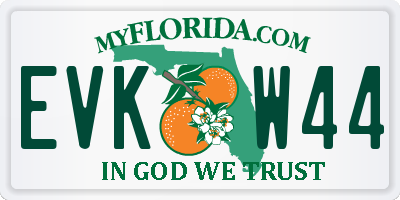 FL license plate EVKW44