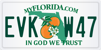 FL license plate EVKW47