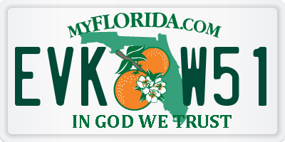 FL license plate EVKW51