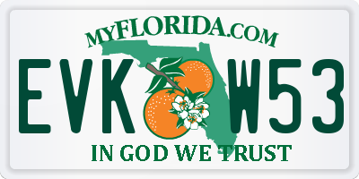 FL license plate EVKW53