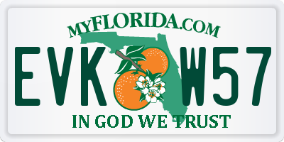 FL license plate EVKW57