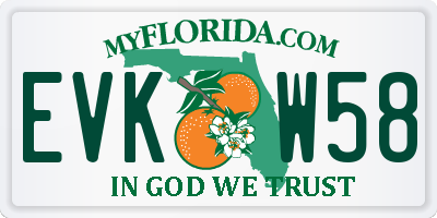 FL license plate EVKW58