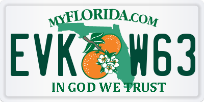 FL license plate EVKW63