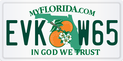 FL license plate EVKW65