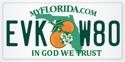 FL license plate EVKW80