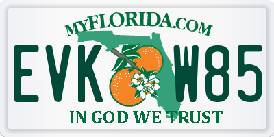 FL license plate EVKW85