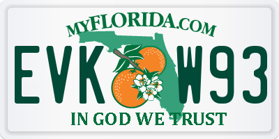 FL license plate EVKW93