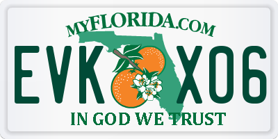 FL license plate EVKX06