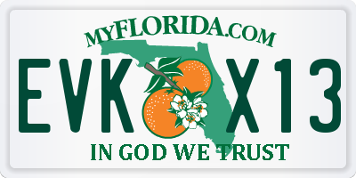 FL license plate EVKX13