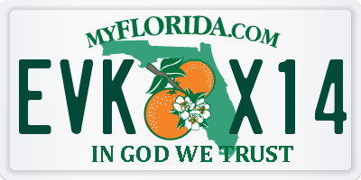 FL license plate EVKX14