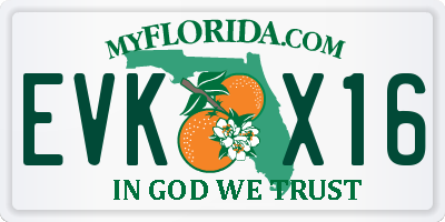 FL license plate EVKX16
