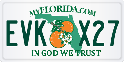 FL license plate EVKX27