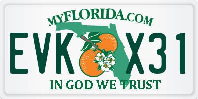 FL license plate EVKX31