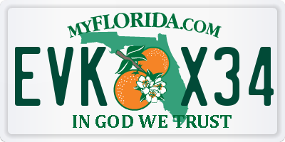 FL license plate EVKX34