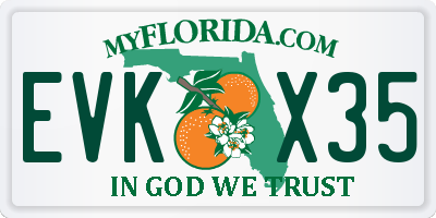 FL license plate EVKX35