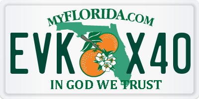 FL license plate EVKX40