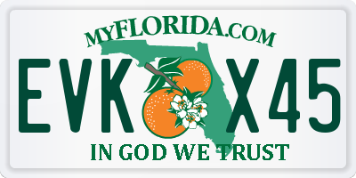 FL license plate EVKX45