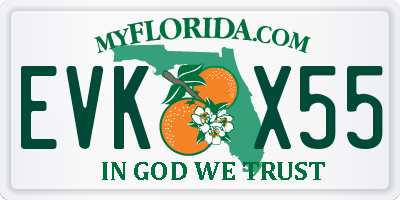FL license plate EVKX55