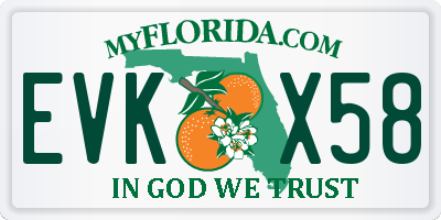 FL license plate EVKX58