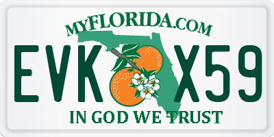 FL license plate EVKX59