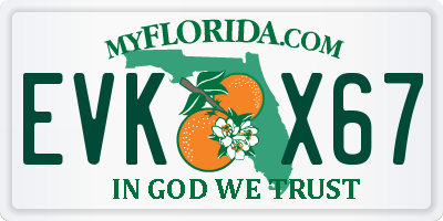 FL license plate EVKX67