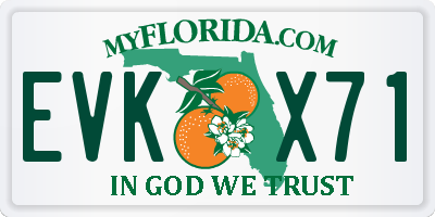 FL license plate EVKX71