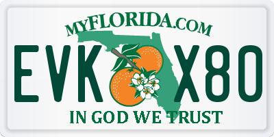 FL license plate EVKX80