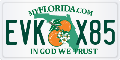 FL license plate EVKX85
