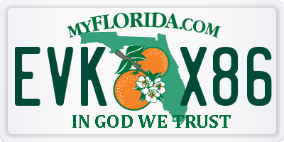 FL license plate EVKX86