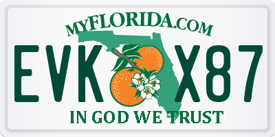 FL license plate EVKX87