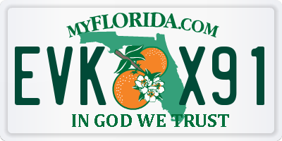 FL license plate EVKX91