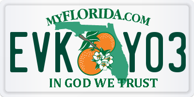 FL license plate EVKY03