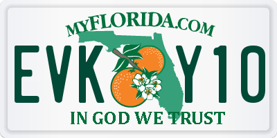 FL license plate EVKY10