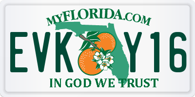 FL license plate EVKY16