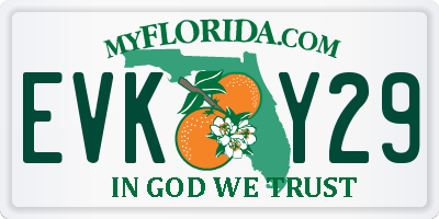 FL license plate EVKY29